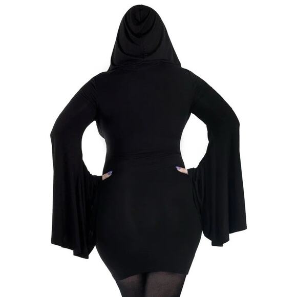 Killstar Women’s Hood Dress Witch Gothic Black Size 3XL - Picture 3 of 9
